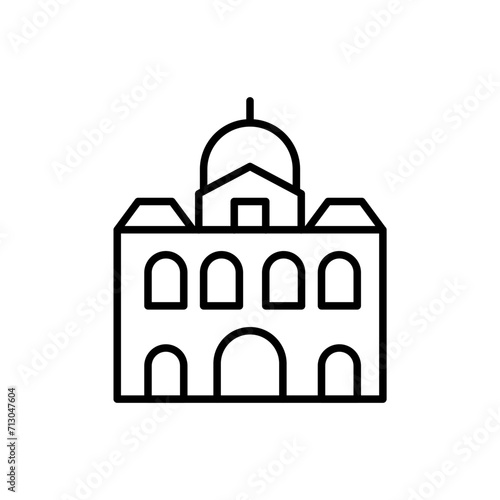 Paris building outline icons, minimalist vector illustration ,simple transparent graphic element .Isolated on white background