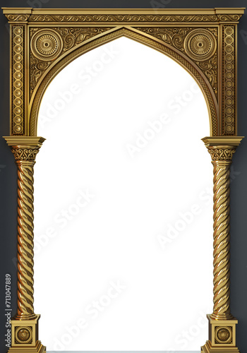 Wooden carved classical oriental arch
