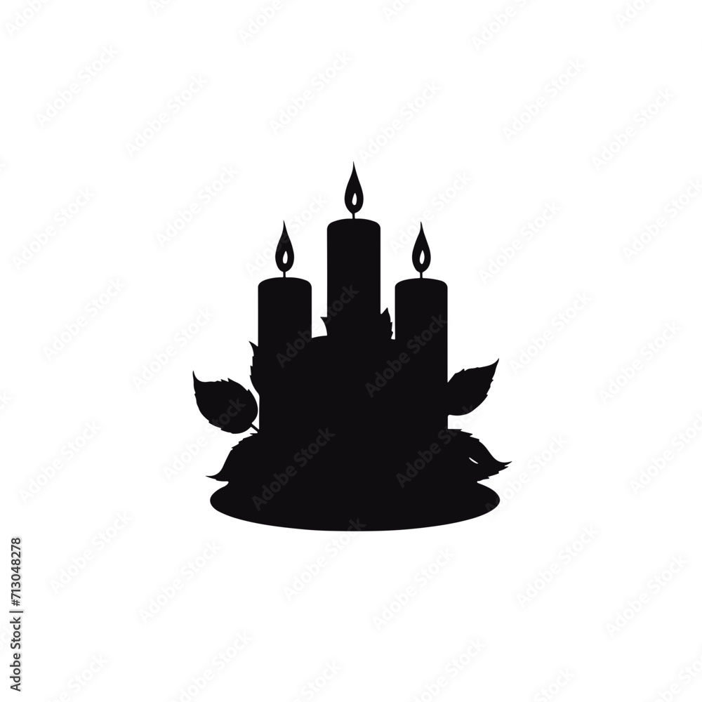 Obraz premium candle silhouette, candle png, candle svg, candle illustration, candle vector, candle, christmas, flame, decoration, fire, holiday, light, celebration, candles, wax, burning, candlelight, tree