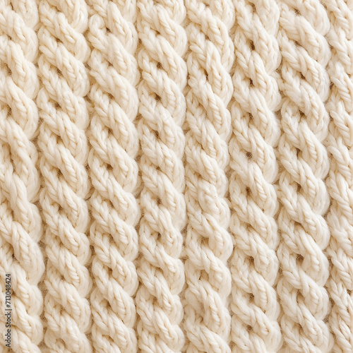 White knitted fabric texture as a background. Close-up.