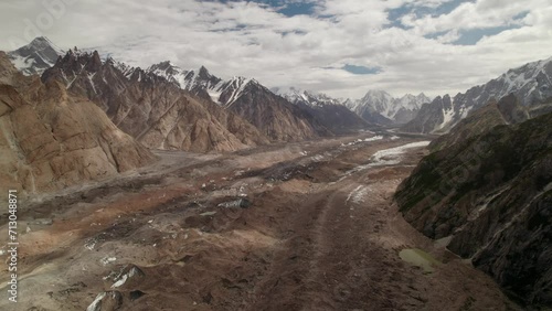 Wallpaper Mural Aerial view of Karakoram mountains view from Khobutse camp, K2 trekking, Karakoram mountains range in Pakistan Torontodigital.ca