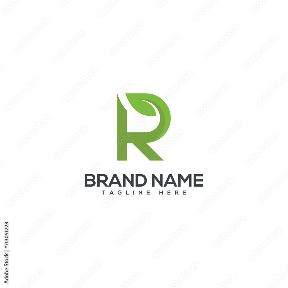 Alphabet R letter green leaf ecology nature logo element vector. Alphabet R letter green leaf ecology nature logo element vector.