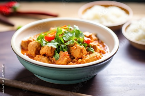 chana masala close-up showing chickpeas texture