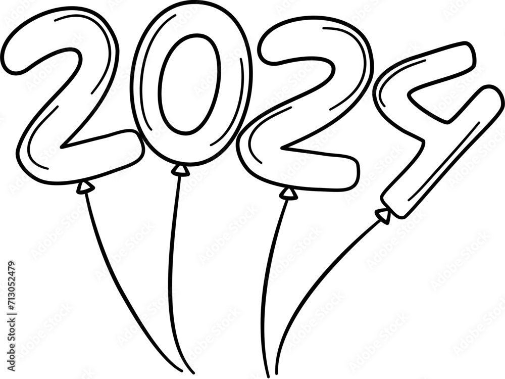 2024 balloon doodle 2024 balloon doodle