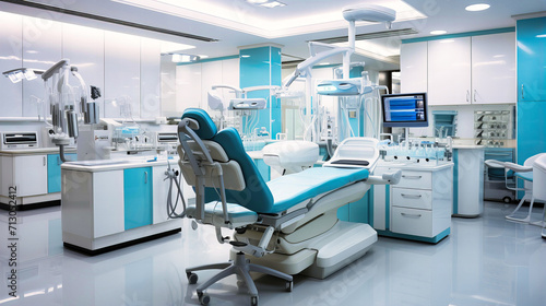 Dental Office Interior with Modern Equipment  Health Care  and Professional Dentistry