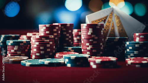 High Rollers' Retreat: Poker Chips in Casino Elegance, Generative AI