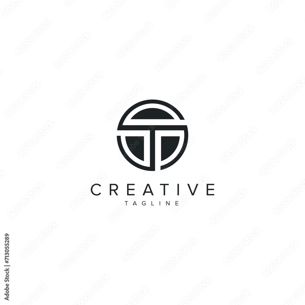 Alphabet ST TS letter modern style line logo element vector. Alphabet ST TS letter modern style line logo element vector.