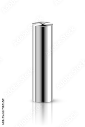 3D silver cylinder column, metal pipe podium or shiny chrome box for product display