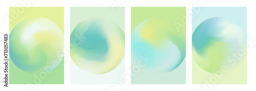 Planet Earth. Defocused spheres. Color gradients. Set of blurred color round shapes for creative graphic design. Vector illustration.	