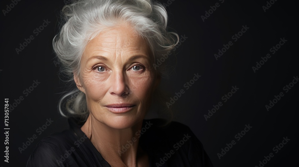 Senior woman with white hair and blue eyes looking gorgeous Senior woman with white hair and blue eyes looking gorgeous