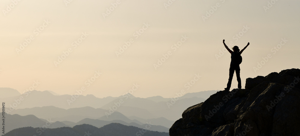 Young Woman Enjoying the Sunset