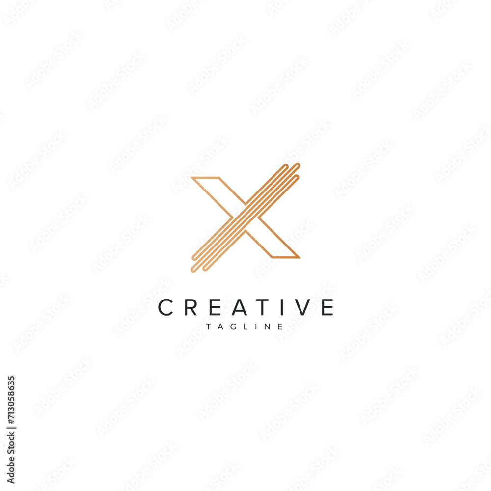 Alphabet X letter modern luxury style line logo vector element. Alphabet X letter modern luxury style line logo vector element.