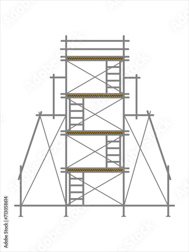 scaffold, isolated, background, construction, white