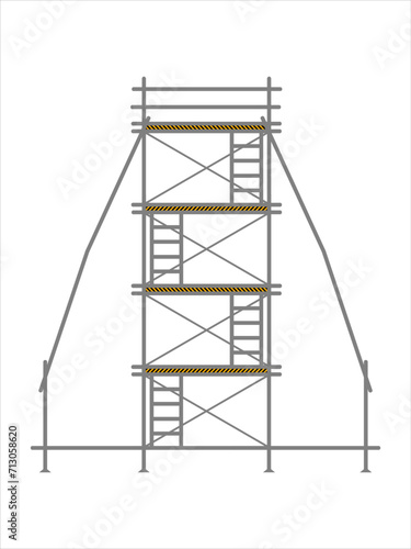 scaffold, isolated, background, construction, white