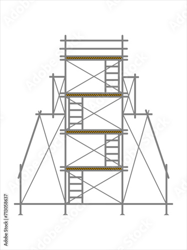 scaffold, isolated, background, construction, white