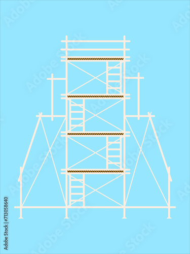 scaffold, isolated, background, construction, white