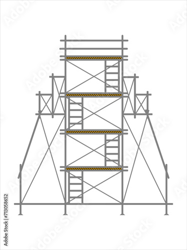 scaffold, isolated, background, construction, white