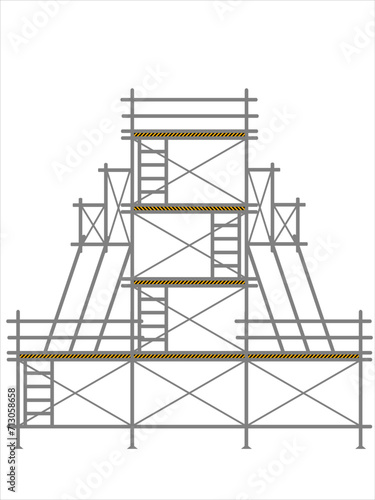 scaffold, isolated, background, construction, white