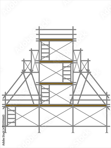 scaffold, isolated, background, construction, white