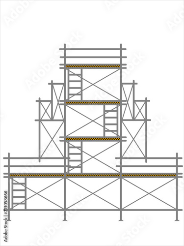 scaffold, isolated, background, construction, white photo