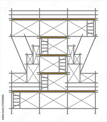 scaffold, isolated, background, construction, white