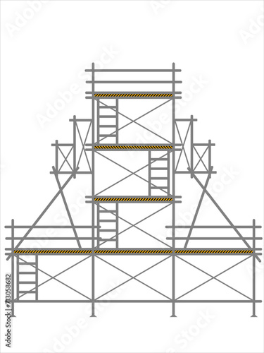 scaffold, isolated, background, construction, white