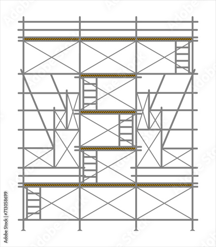 scaffold, isolated, background, construction, white