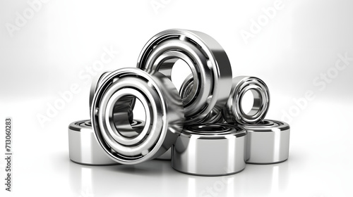Group of ball bearings isolated on white 3d isolated on white background