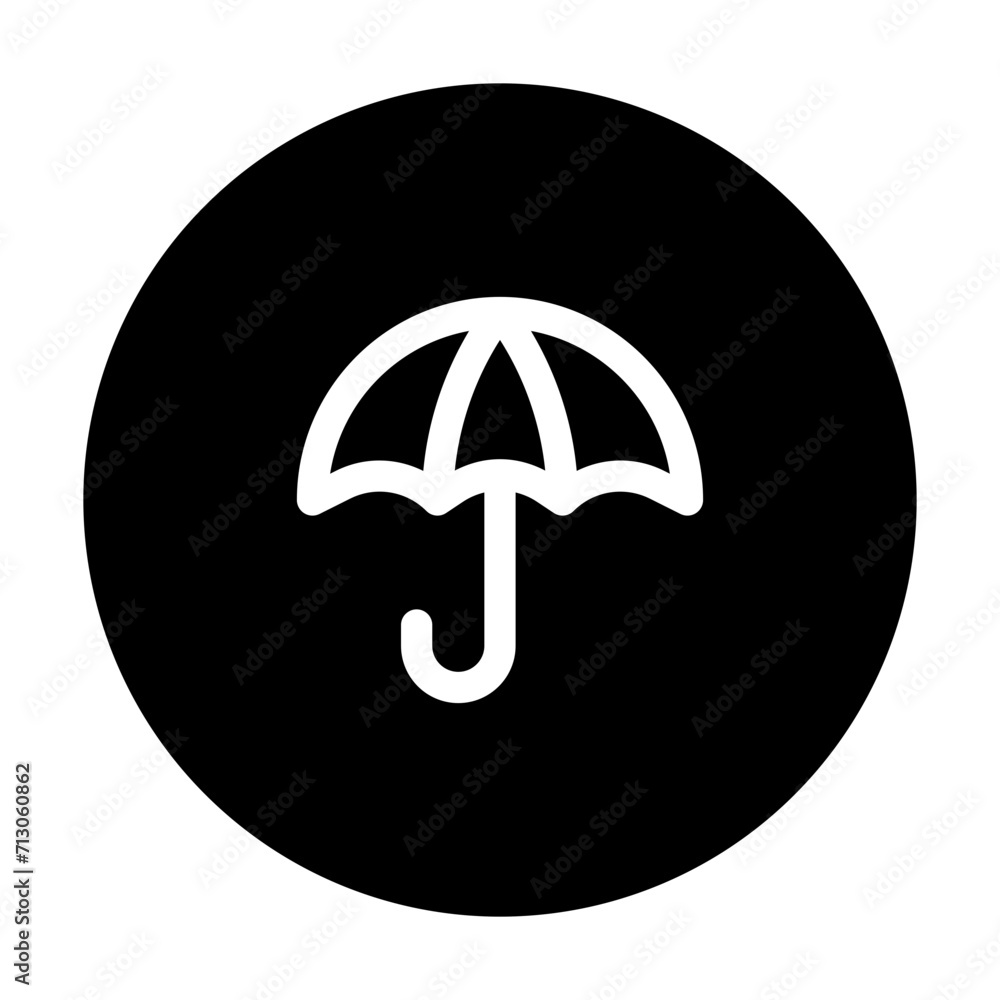 umbrella line circular icon