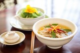 pho served in a traditional vietnamese style setting