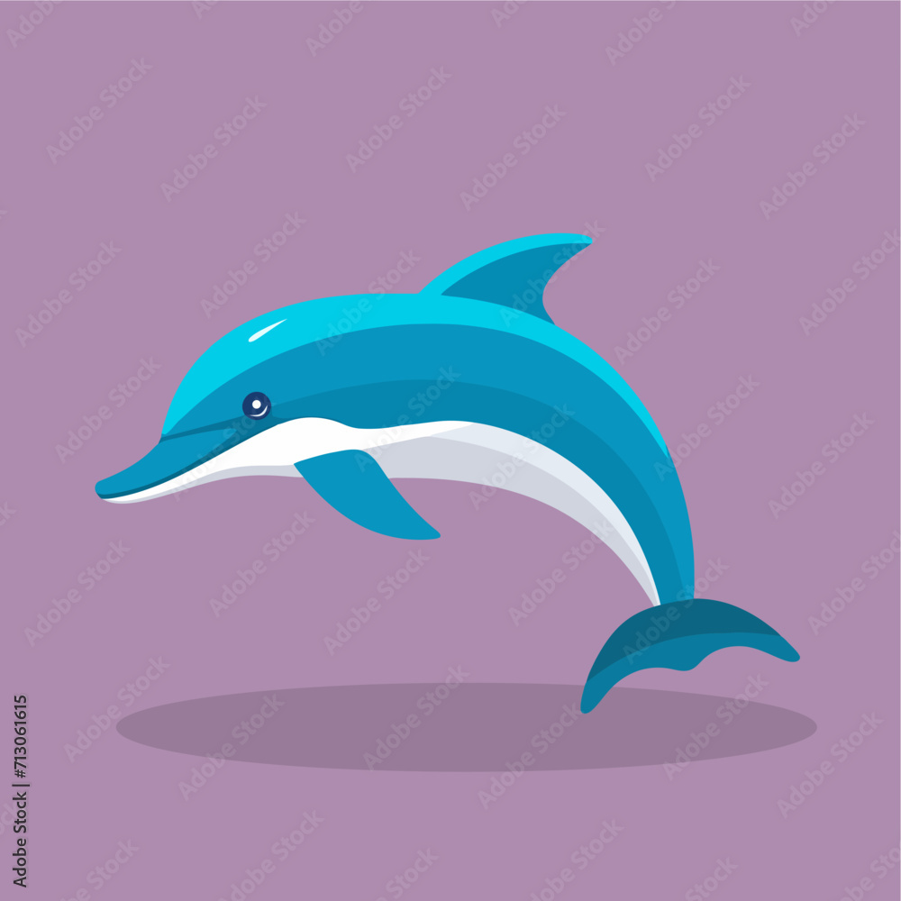 Obraz premium vector flat dolphin fish