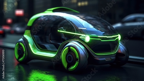 Vehicle of the future. Mini mobility  electric transport. Automotive innovation  technology concept