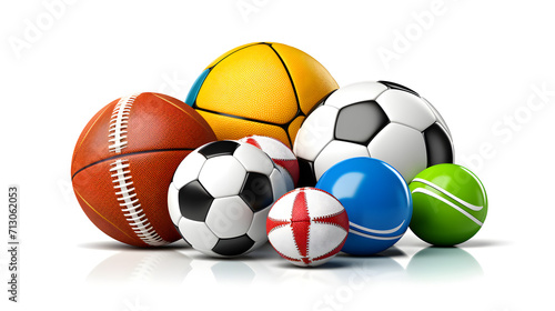 Sports shop. Group of balls