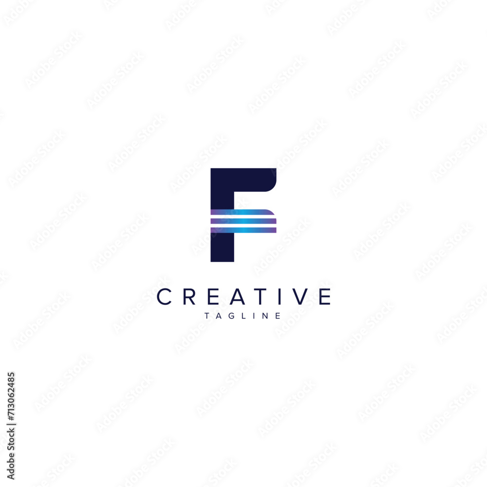 Alphabet F letter modern style line logo element vector. Alphabet F letter modern style line logo element vector.