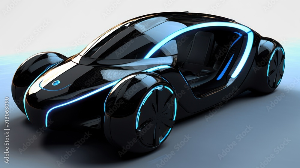Vehicle of the future. Mini mobility, electric transport. Automotive innovation, technology concept