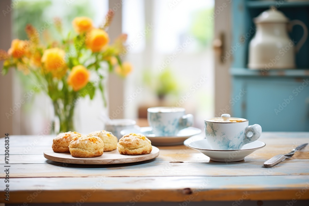 scones and coffee for breakfast setting scones and coffee for breakfast setting