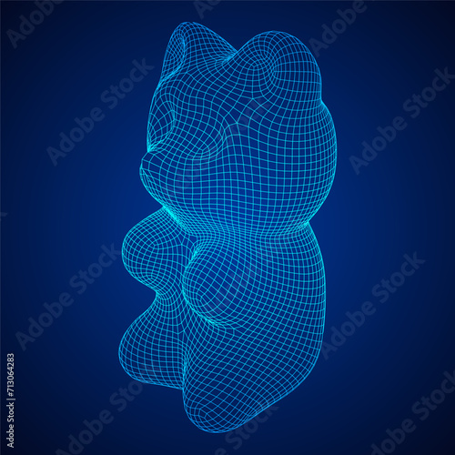 Gummy bear. Jelly fruit candy