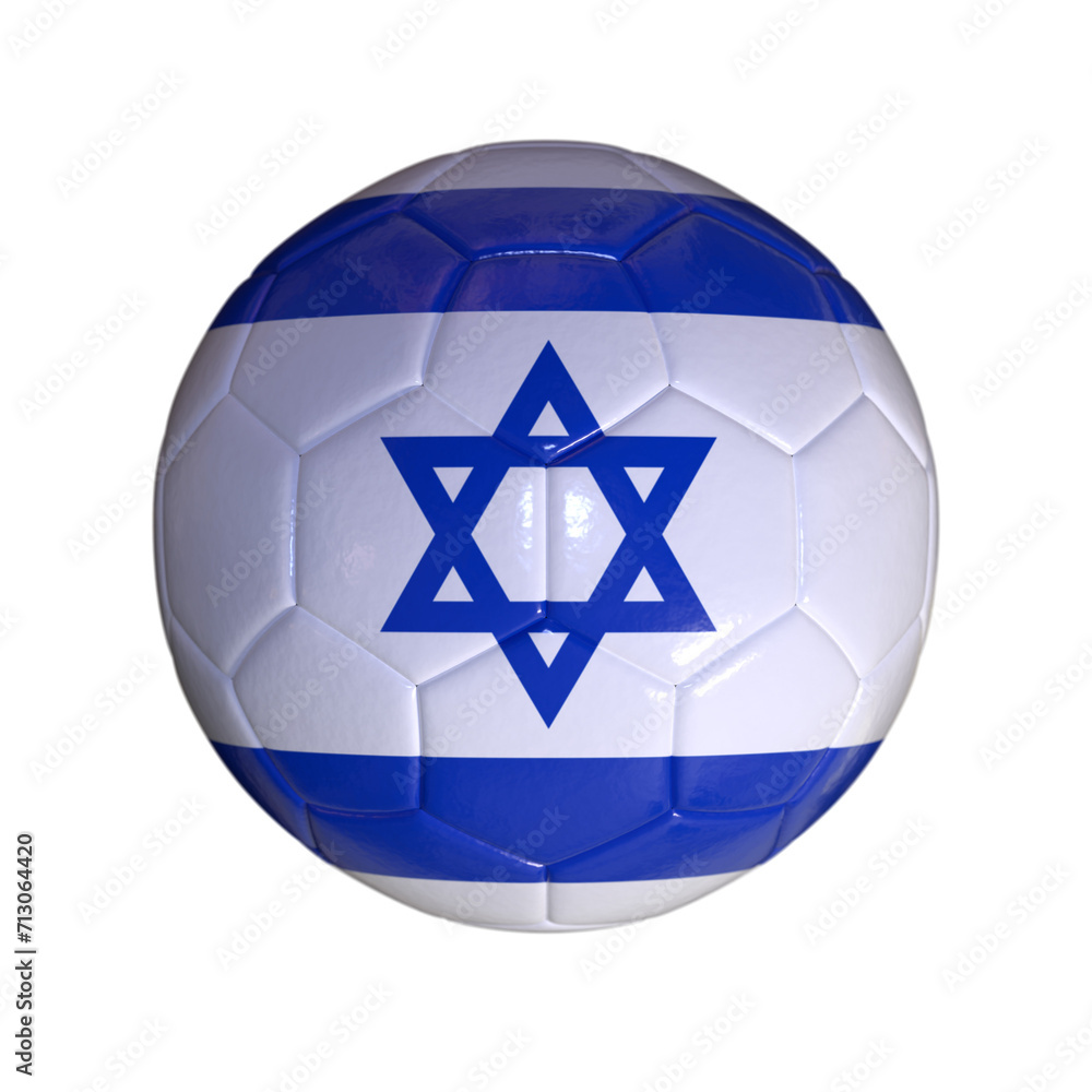 Flag Of Israel On Soccer Ball And Transparent Background Flag Of Israel On Soccer Ball And Transparent Background