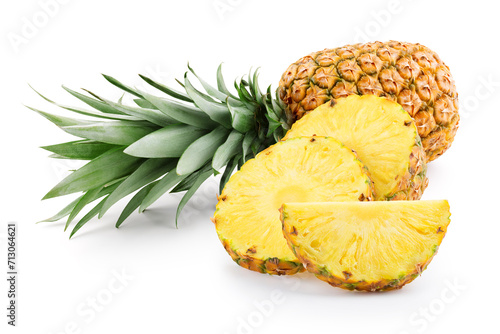 Pineapple with half and slices