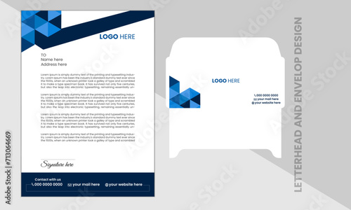 Unique letterhead and envelop design template