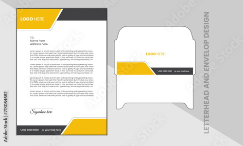 Modern letterhead and envelop design template