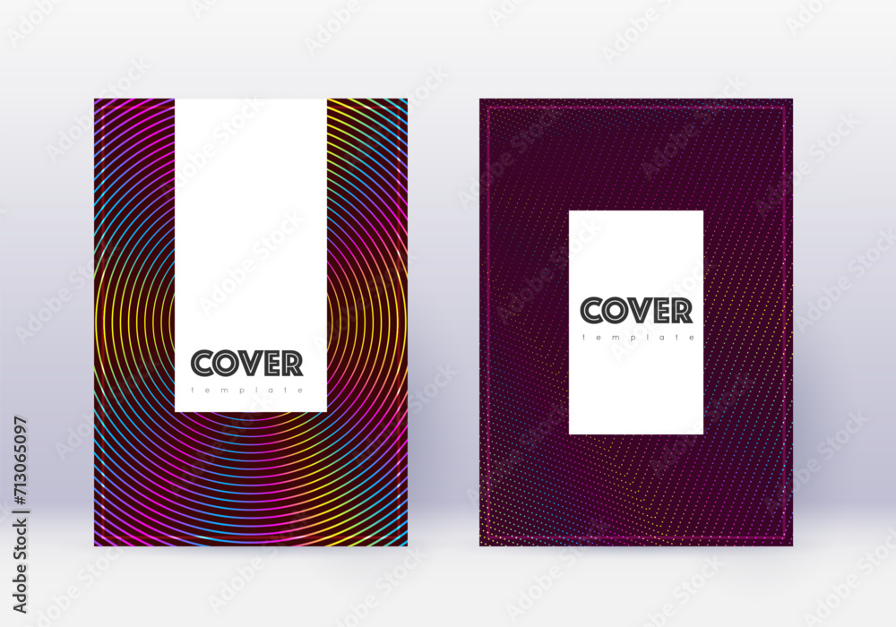 Hipster cover design template set. Rainbow abstrac Hipster cover design template set. Rainbow abstrac
