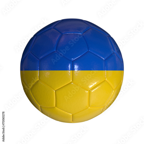 Flag Of Ukraine On Soccer Ball And Transparent Background