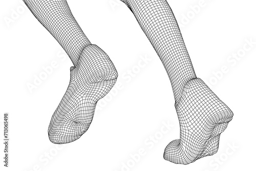 Running legs with sport shoes go