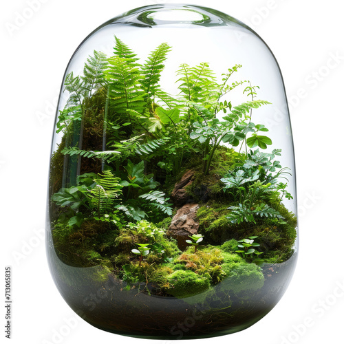 Terrarium Isolated on Transparent or White Background, PNG