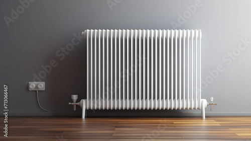 Home heater radiator in the shape house in living room