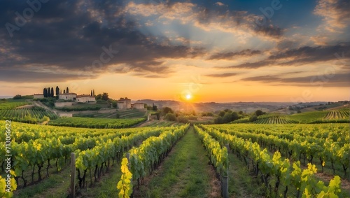 Wallpaper Mural vineyard with sunset Torontodigital.ca