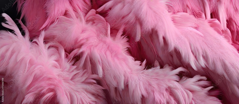 Feathered Elegance Closeup view of beautiful pink feathers creating a captivating background for banner design