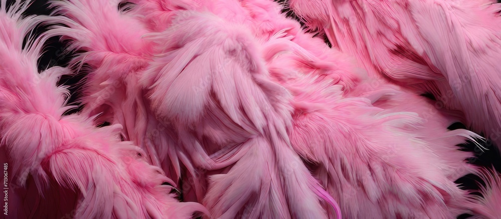 Feathered Elegance Closeup view of beautiful pink feathers creating a captivating background for banner design