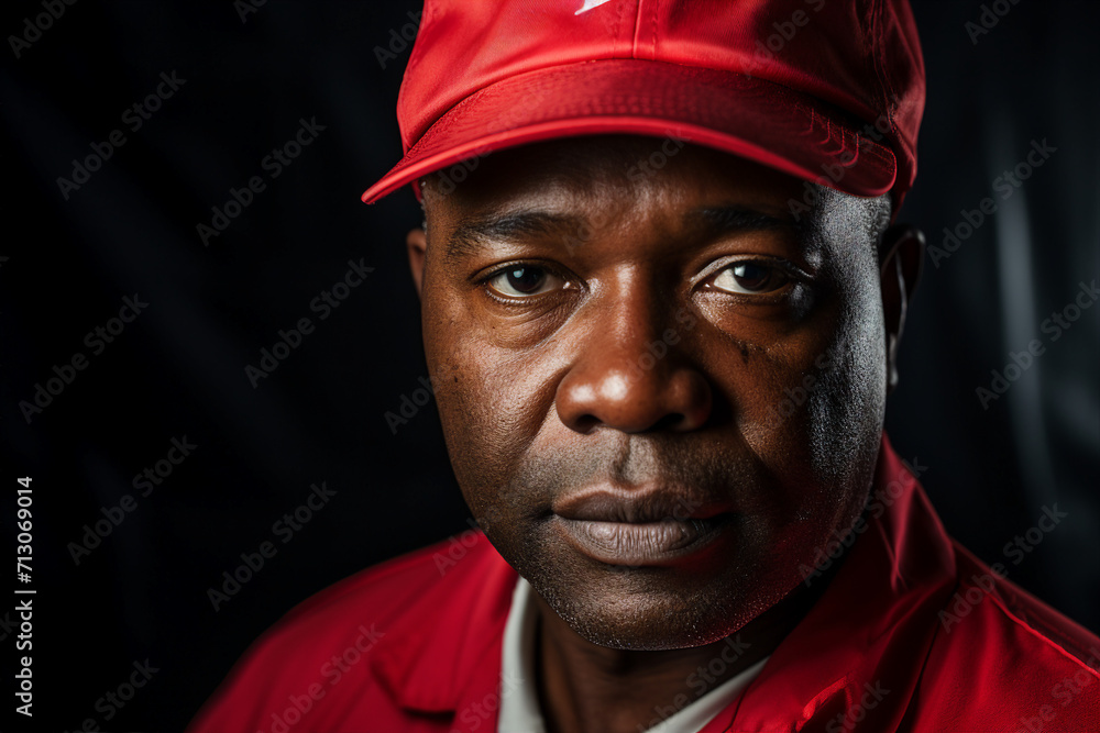 Fototapeta premium Export postal worker standing workplace delivery center Generative AI picture